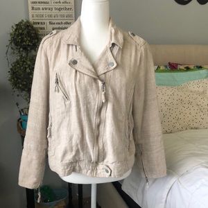 Ann Taylor LOFT Oatmeal XL Linen Jacket